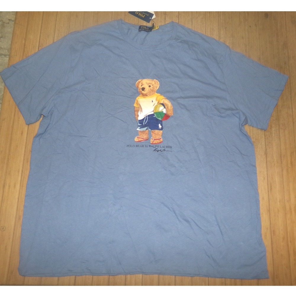 Polo Ralph Lauren Mens Polo Bear Beach Ball T-Shirt Blue 3XB NWT